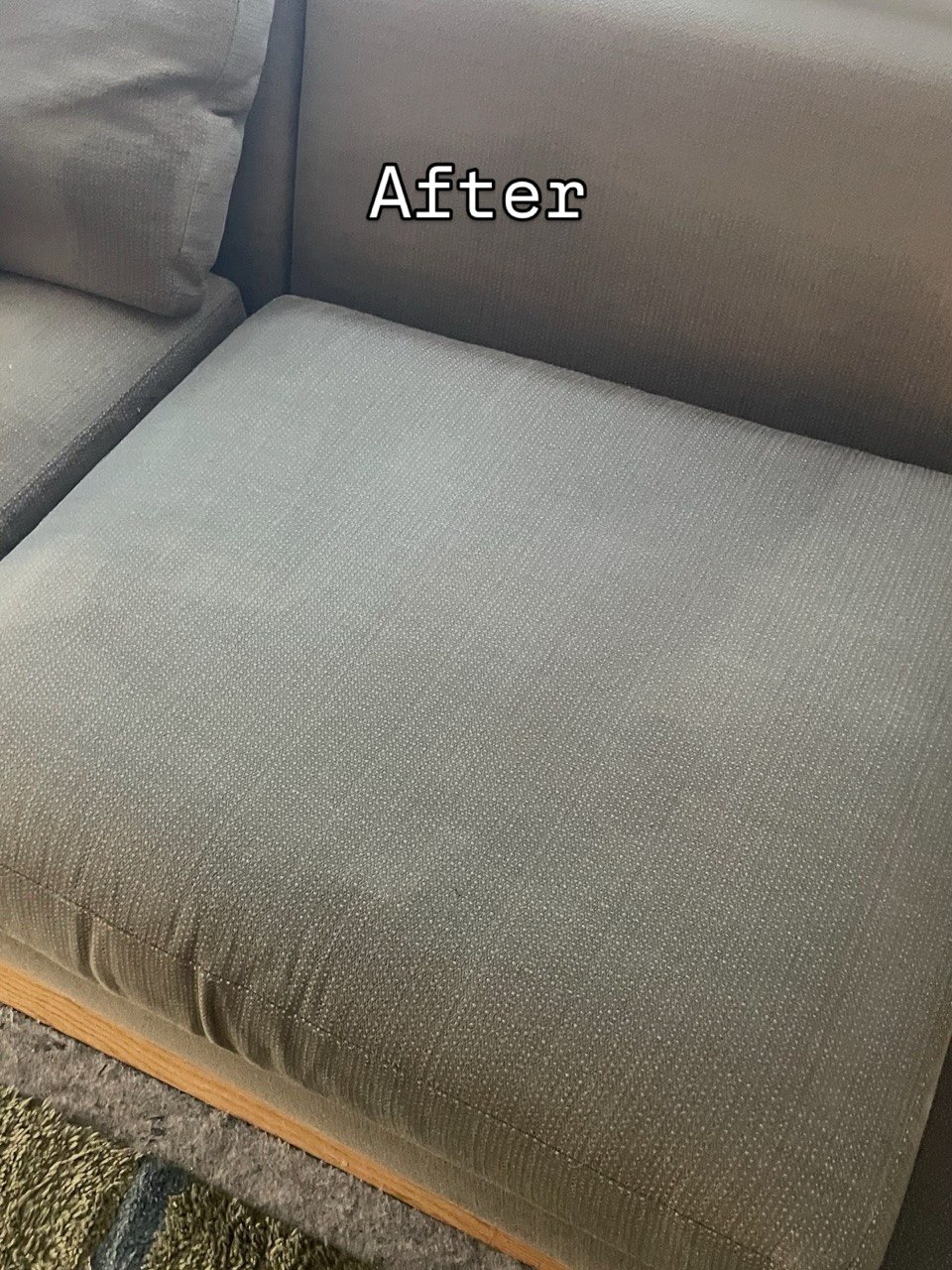 Sofa cushion after Mr. Spotless NY cleaning, spotless